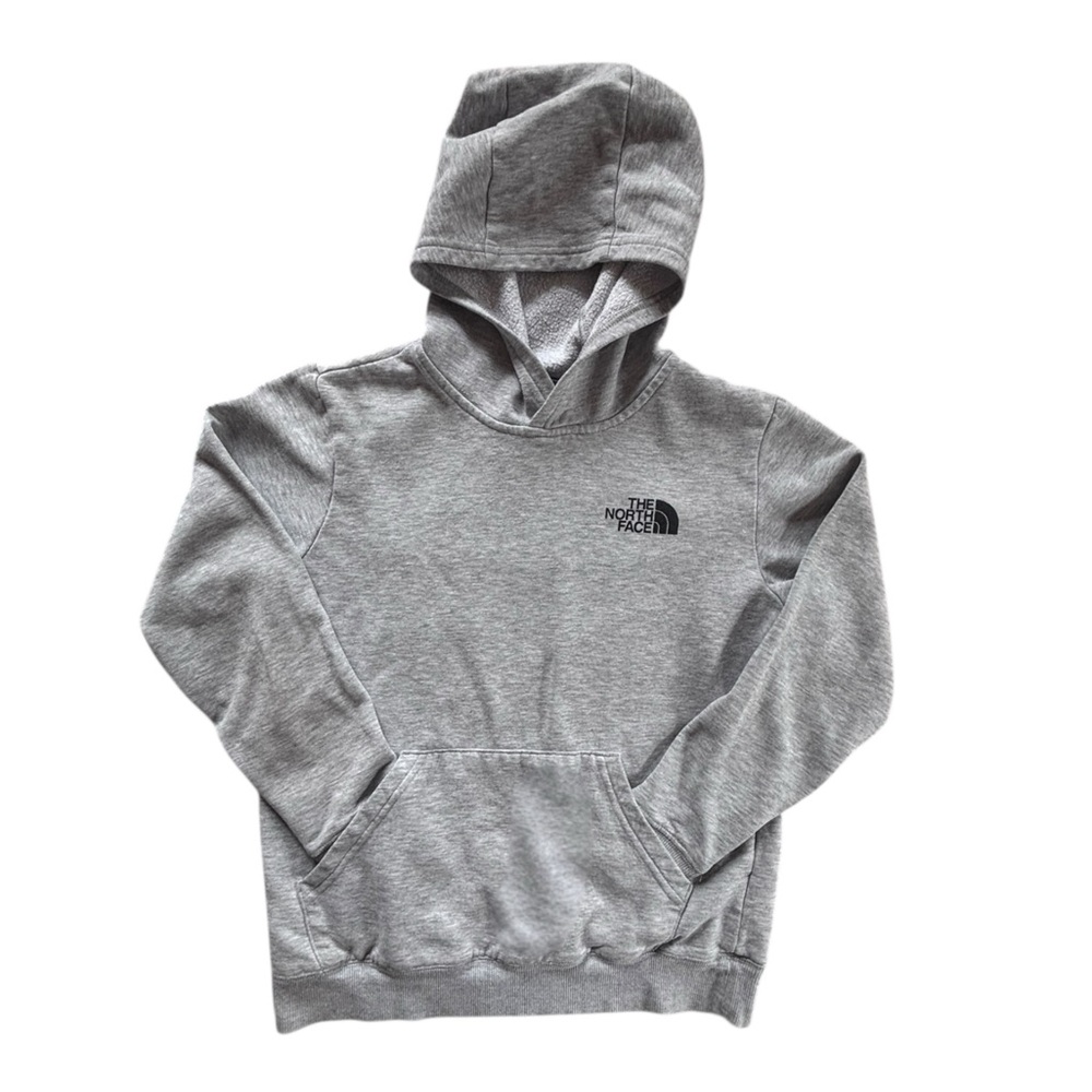 The North Face Boy’s 10-12yo Gray Hoodie w “Never Stop Exploring” Camo Graphic - Picture 12 of 17